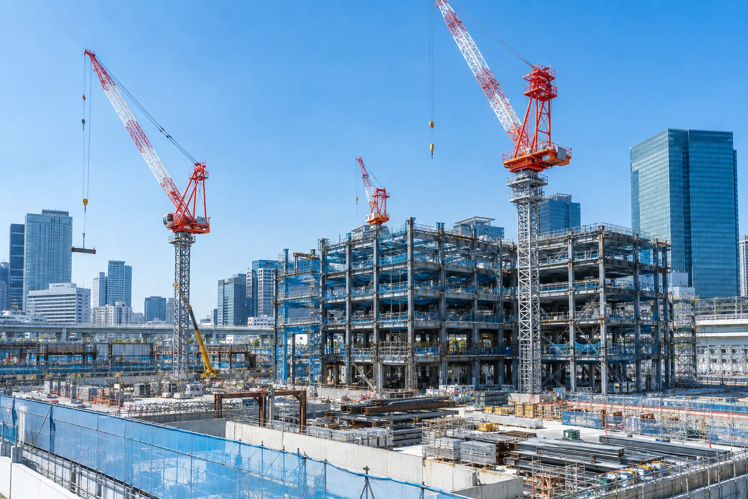 クレーンのある建設現場のイメージ