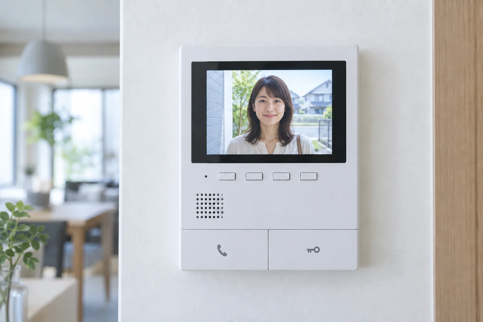 来訪者の映像を確認できる室内モニターのイメージ